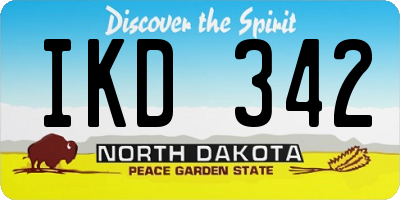 ND license plate IKD342