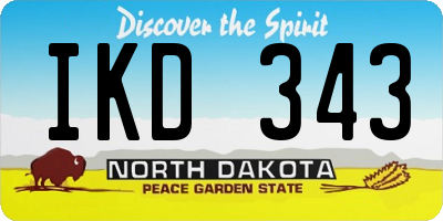 ND license plate IKD343