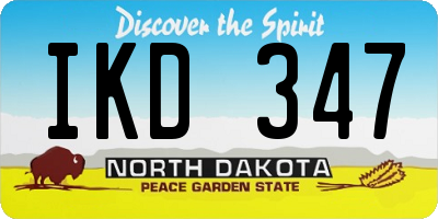 ND license plate IKD347