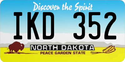 ND license plate IKD352