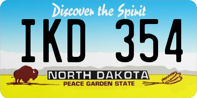 ND license plate IKD354