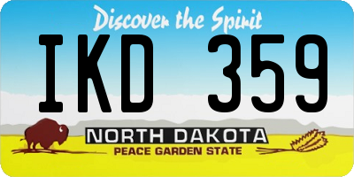 ND license plate IKD359