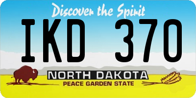 ND license plate IKD370