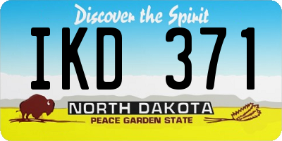 ND license plate IKD371