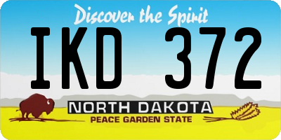 ND license plate IKD372