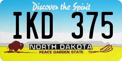 ND license plate IKD375