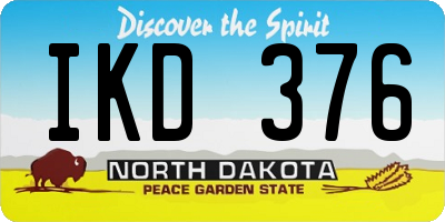 ND license plate IKD376