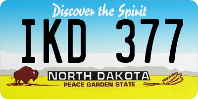 ND license plate IKD377