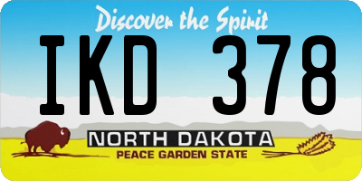 ND license plate IKD378