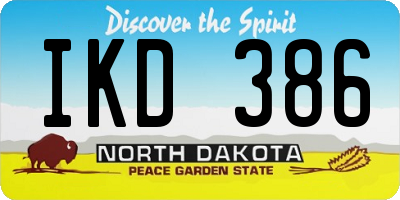 ND license plate IKD386