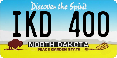 ND license plate IKD400