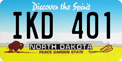 ND license plate IKD401