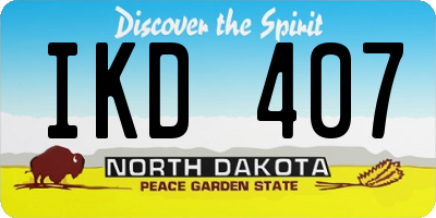ND license plate IKD407