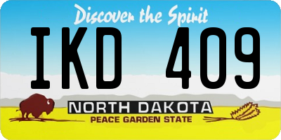 ND license plate IKD409