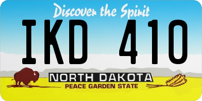 ND license plate IKD410