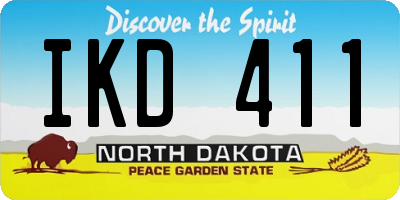 ND license plate IKD411