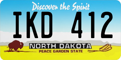ND license plate IKD412