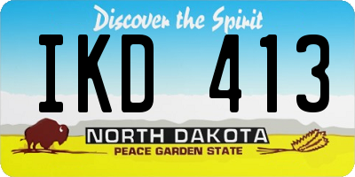 ND license plate IKD413