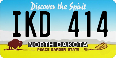 ND license plate IKD414