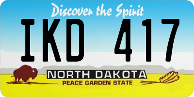 ND license plate IKD417