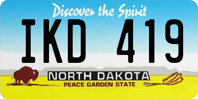 ND license plate IKD419