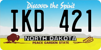 ND license plate IKD421