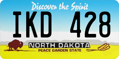 ND license plate IKD428