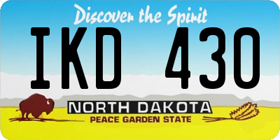 ND license plate IKD430