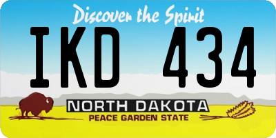 ND license plate IKD434
