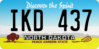 ND license plate IKD437