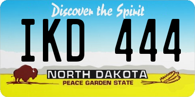 ND license plate IKD444