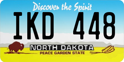 ND license plate IKD448