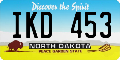ND license plate IKD453