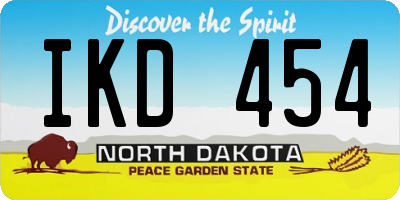 ND license plate IKD454
