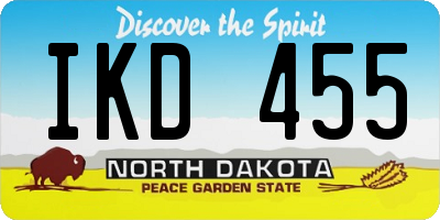 ND license plate IKD455