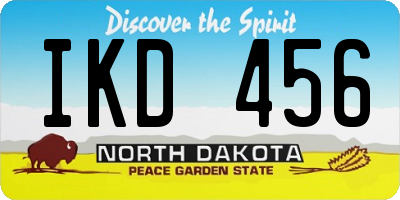 ND license plate IKD456