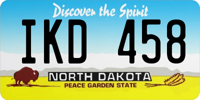 ND license plate IKD458