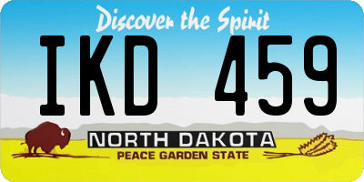 ND license plate IKD459