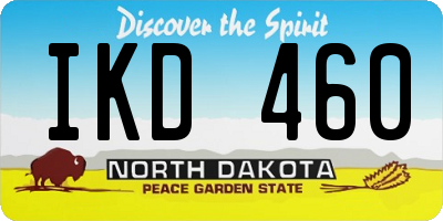 ND license plate IKD460