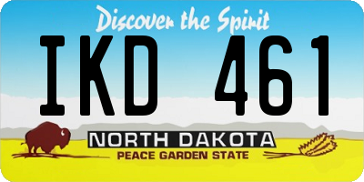 ND license plate IKD461