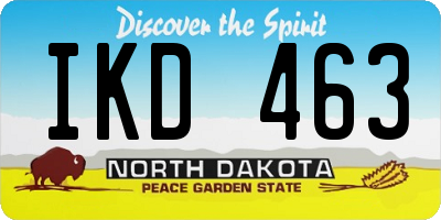 ND license plate IKD463