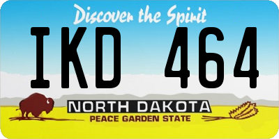 ND license plate IKD464