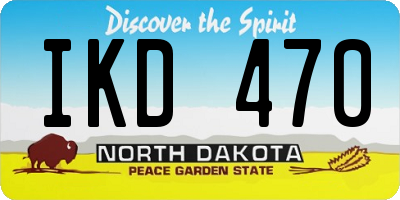 ND license plate IKD470