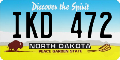 ND license plate IKD472