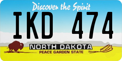 ND license plate IKD474