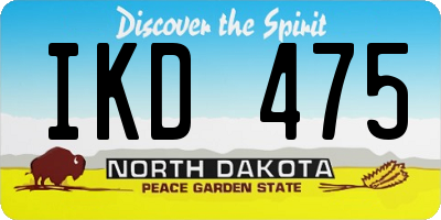 ND license plate IKD475