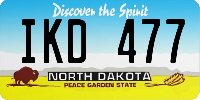 ND license plate IKD477