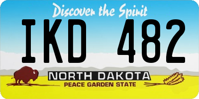 ND license plate IKD482