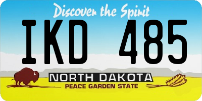 ND license plate IKD485