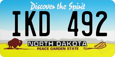 ND license plate IKD492